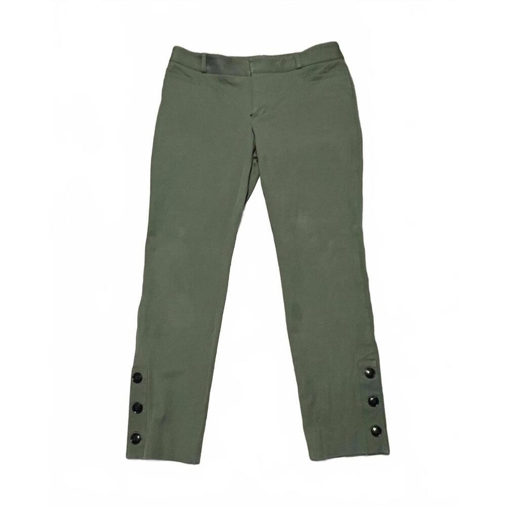 Banana Republic, Sloan Olive Green Women's Pants with Button Detail - Picture 2 of 6